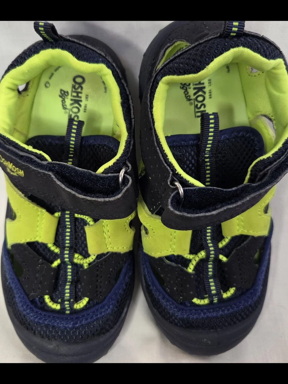 OshKosh B'gosh Kids Navy and Neon Green Active Sandals